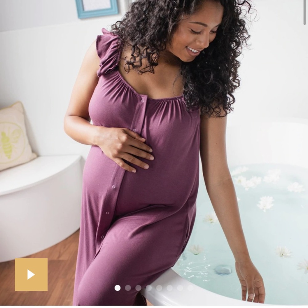 Kindred Bravely Ruffle Strap Labor and Delivery Gown